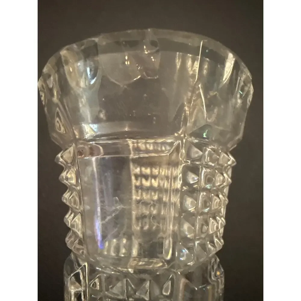 Echt Bleikristall Hand-Cut Lead Crystal Footed Bud Vase 6.5